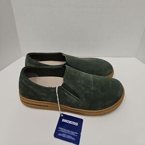 Birkenstock Olive Green Suede Slip-Ons